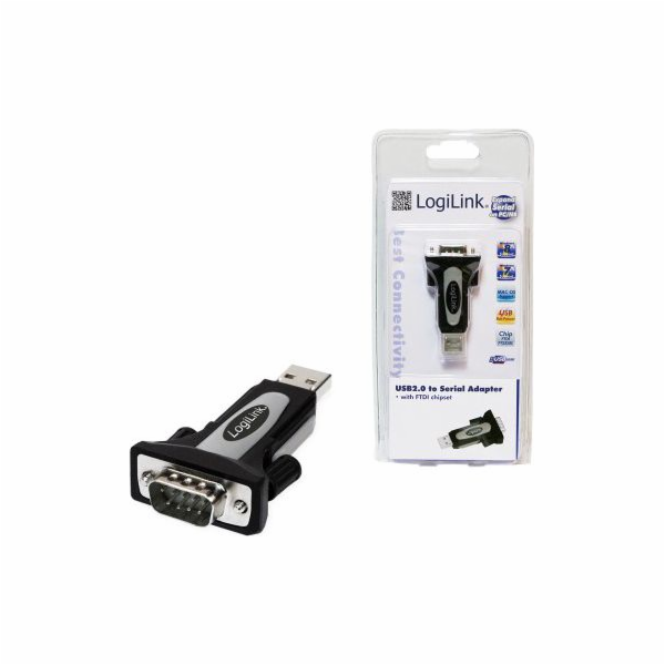 USB LogiLink USB adaptér – RS-232 černý (AU0034)
