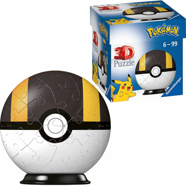 Ravensburger Puzzle 54 elementů 3D koule, Černý Pokémon