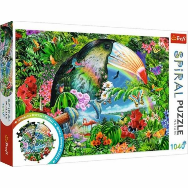 Spirálové puzzle tropických zvířat