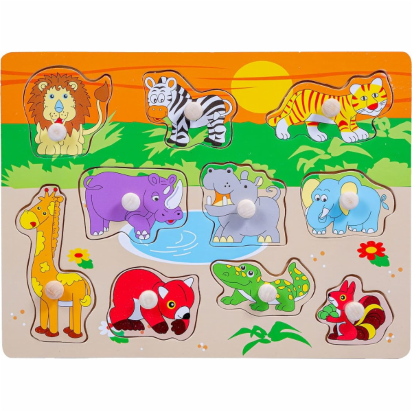 Dřevěné puzzle zvířátka