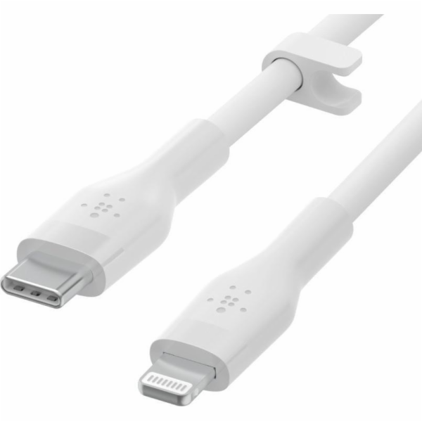 Belkin BOOST CHARGE Lightning/USB-C kabel, 3m, bílý - Flex