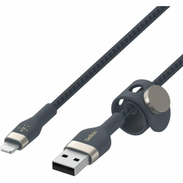 BoostCharge USB-A to Lightning kabel silikonový 3m, modrý