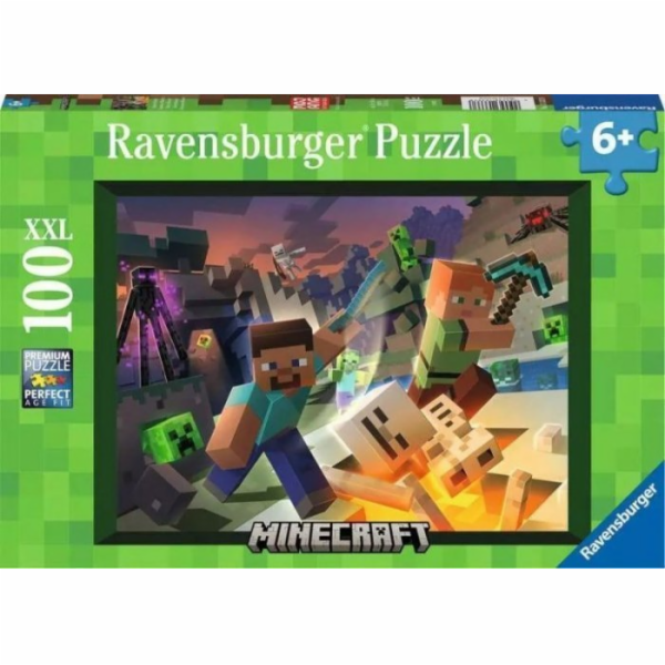 Ravensburger Childrens Puzzle Minecraft 100 Pieces XXL