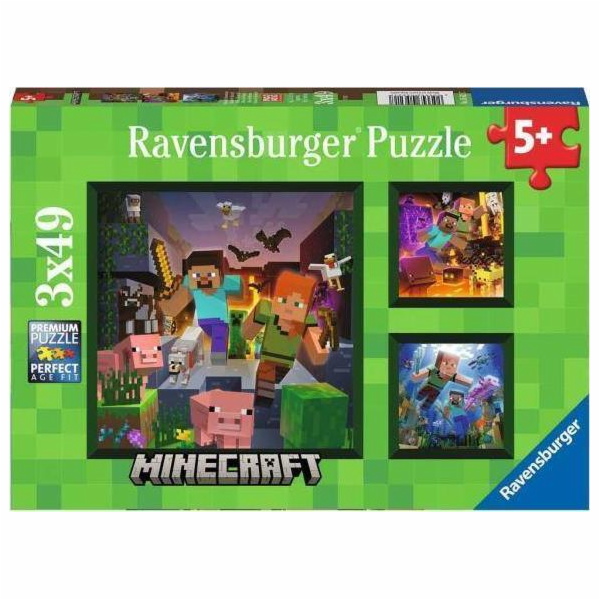 Puzzle 3x49 dílků Minecraft