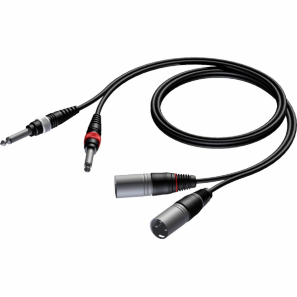 2X XLR samec kabel - 2X 6,3MM Mono 3M samec konektor