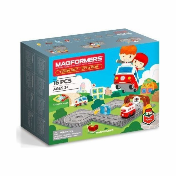 Sada magnetických bloků City - Bus 16 prvků