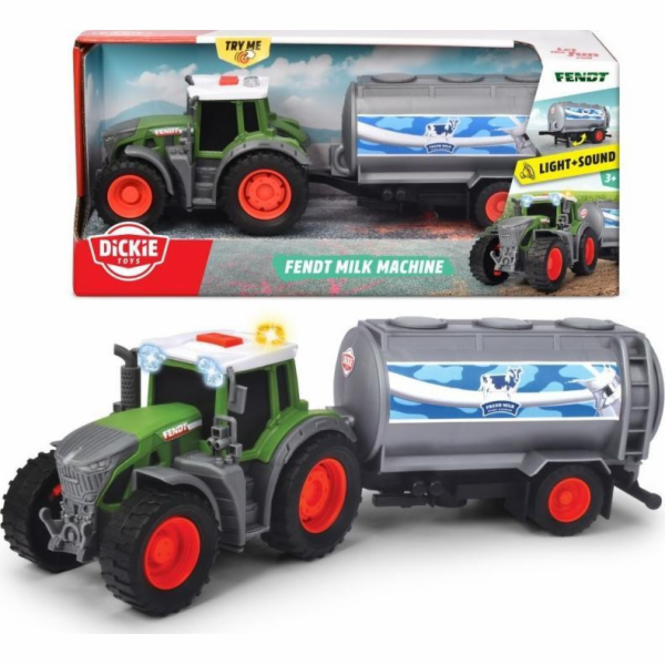 Traktor s přívěsem na mléko FARM 26 cm