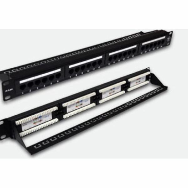 Alantec PK001 Patch panel UTP cat.6, 24 portů LSA s polic...