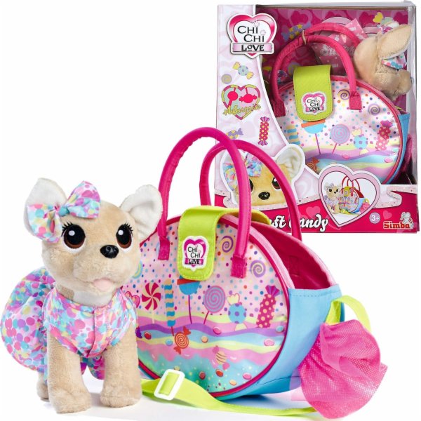 Chi Chi Love maskot Candy Dog s kabelkou