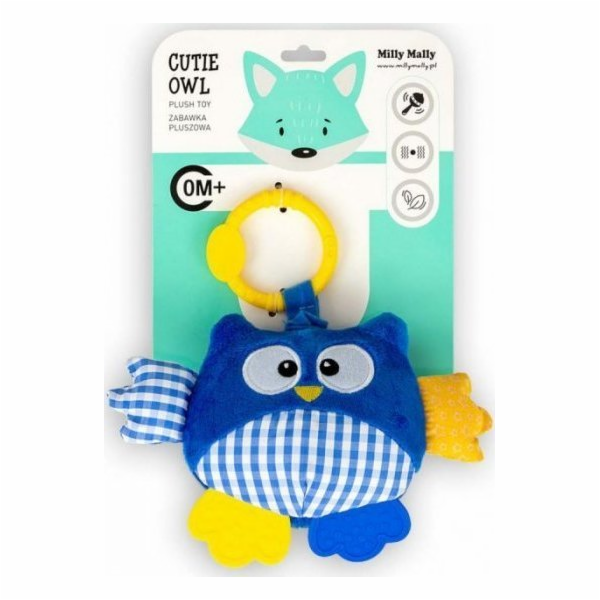 Milly Mally Plyšový přívěsek Owl blue