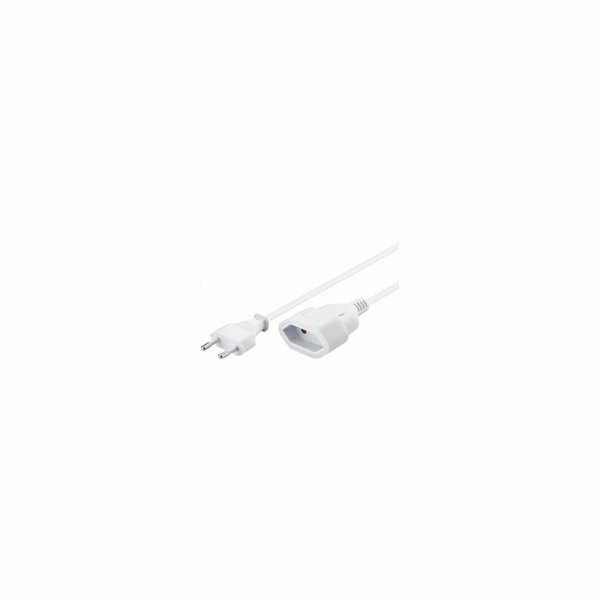 PREMIUMCORD Kabel síťový 230V, prodlužovací dvojvidlice,  2m