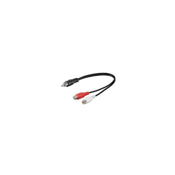PremiumCord Kabel 1x CINCH male - 2x CINCH female 20cm