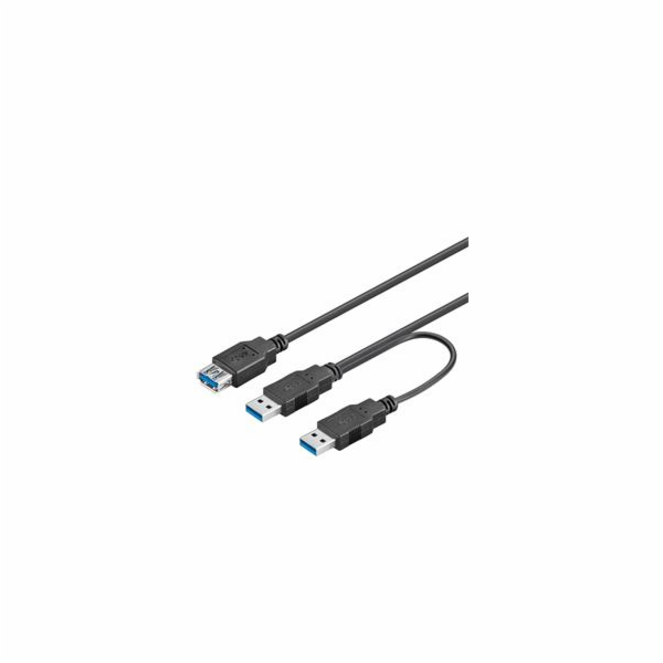 PremiumCord USB 3.0 napájecí Y kabel A/Male + A/Male -- A...