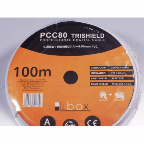 Libox Kabel koncentryczny PCC80 100m koaxiální kabel RG-6...