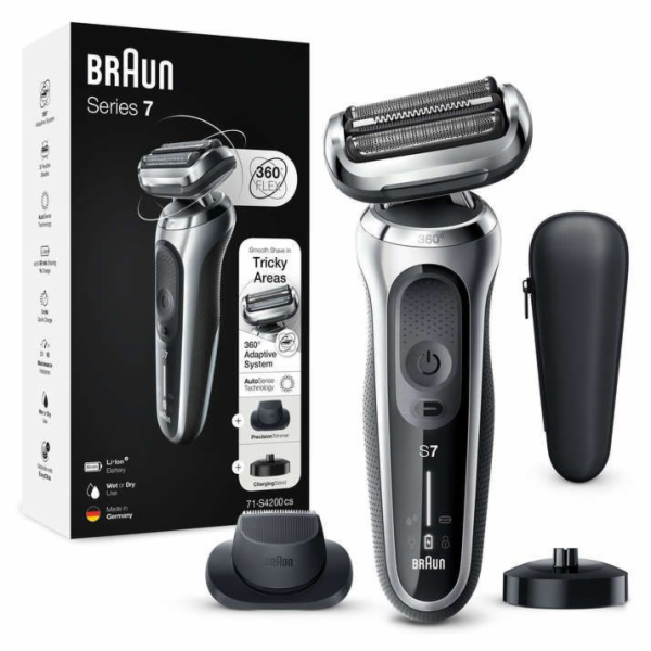 Braun Series 7 71-S4200cs Wet&Dry Silver holicí strojek