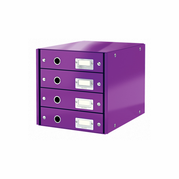 LEITZ Zásuvkový box  Click&Store, 4 zásuvky, purpurová