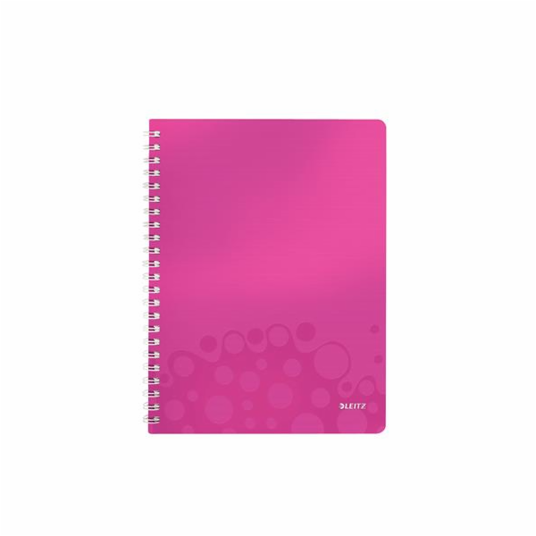 LEITZ Blok  WOW A4, PP, linka, růžová