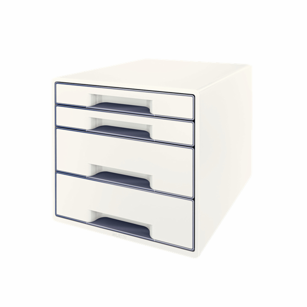 LEITZ Zásuvkový box  WOW CUBE, 4 zásuvky, bílá/šedá