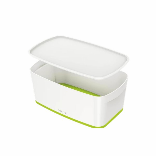 LEITZ Úložný box s víkem  MyBox, velikost S, bílá/zelená