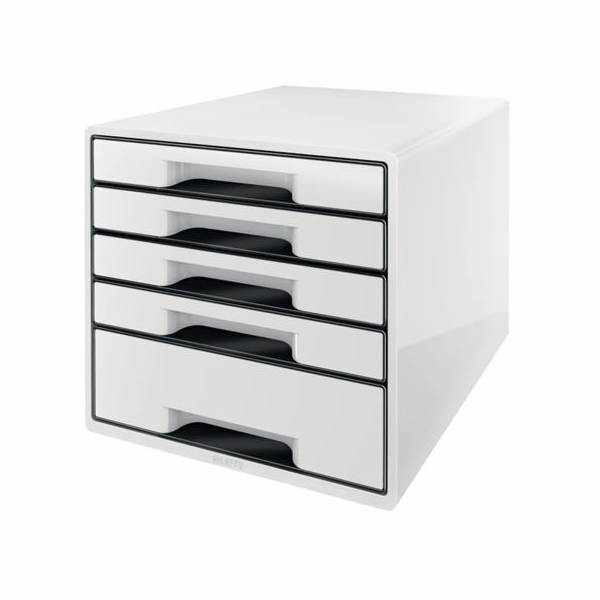 LEITZ Zásuvkový box  WOW CUBE, 5 zásuvek, bílá