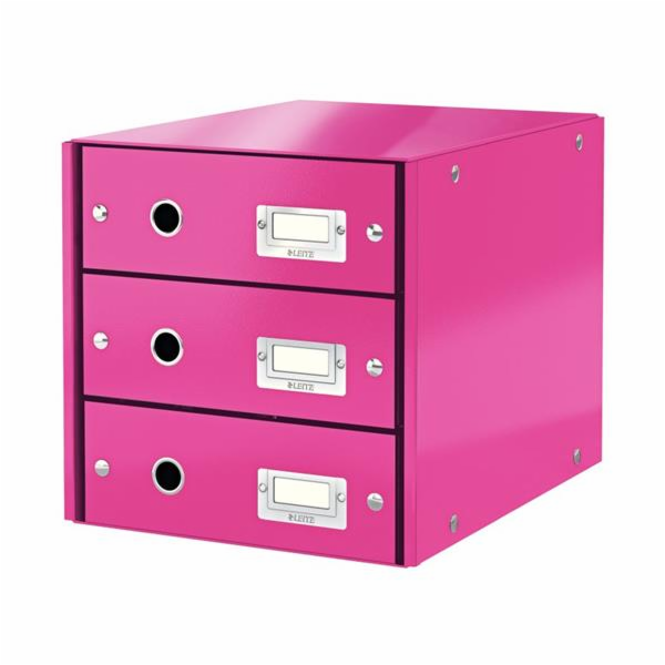 LEITZ Zásuvkový box  Click&Store, 3 zásuvky, růžová