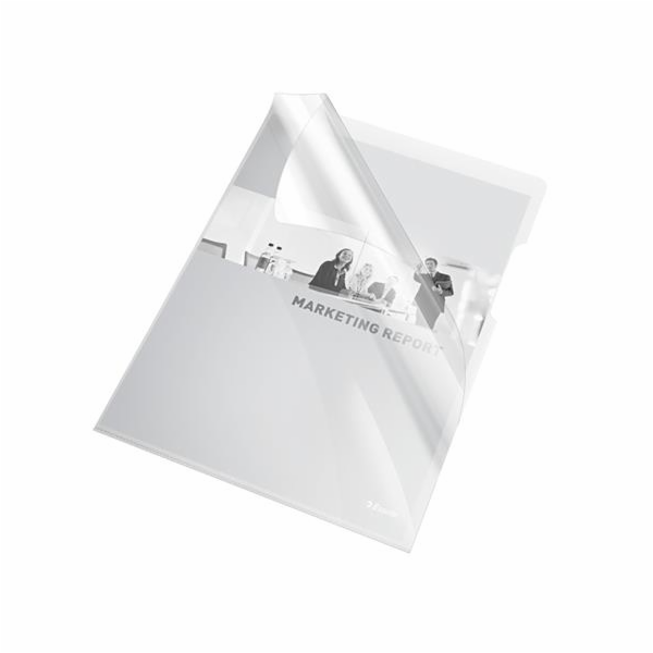 Esselte desky L Premium A4, PVC, 150 mic, sáček 25 ks, čirá