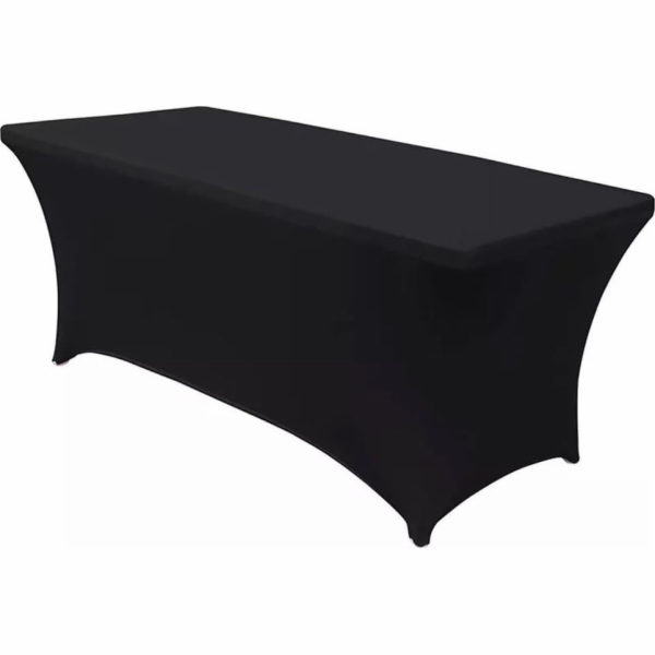 Elastický ubrus na cateringový stůl černý, 180x75x75cm, s...