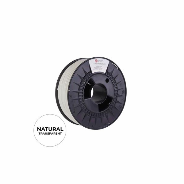 C-TECH Tisková struna (filament) PREMIUM LINE, PETG, tran...