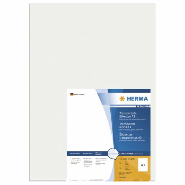 Herma Foil etikety A3, lesklá transparentní fólie, 50 ks ...