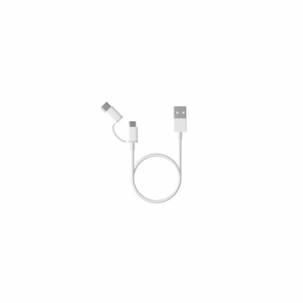 Xiaomi 2 in 1 USB Cable Micro USB to Type C 30cm White