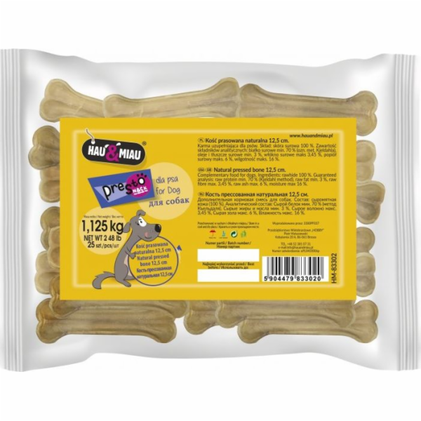 Hau Miau PRESSED BONE NATURAL, 12,5cm, 25ks / bal., 1,125...
