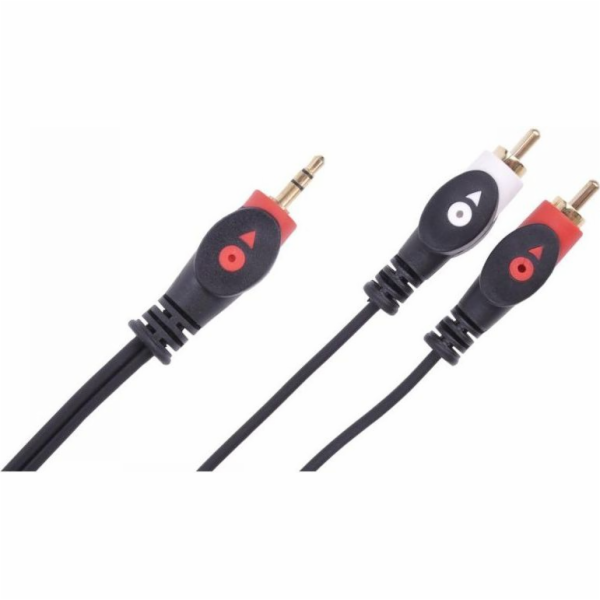 Libox Jack 3,5mm kabel – RCA (Cinch) x2 5m černý (LB0024)