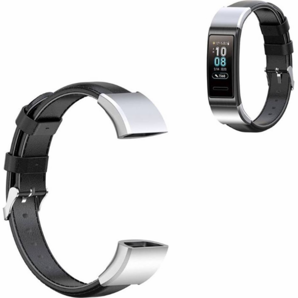Strado Kožený řemínek pro Huawei Band 3/4 PRO (Black) uni...