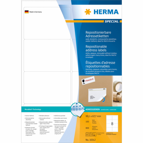 Herma adresní štítky 800 kusů (10312)