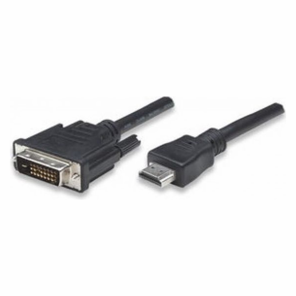 TECHLY 304611 Monitor cable HDMI/DVI-D 24+1 M/M 1.8m black