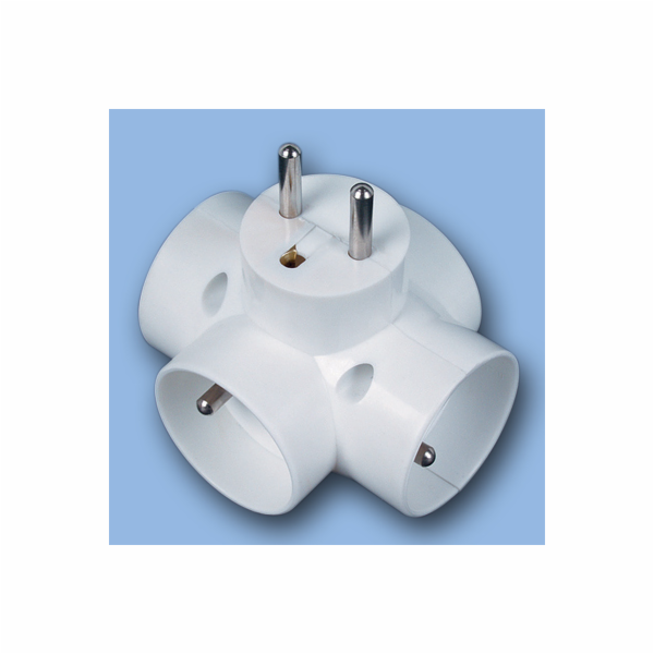 Instalační rozdvojka, 4x10A, bílá  R-48