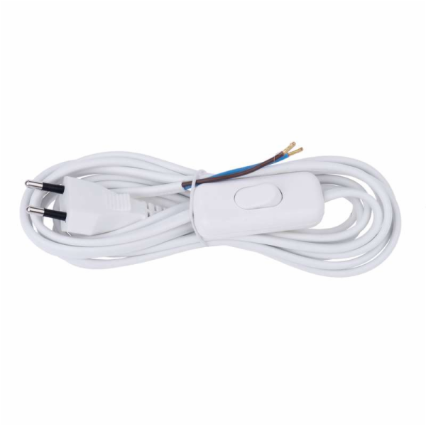 Kabel flexo 2x0,75mm 3m bílá s vypínačem  KS08273