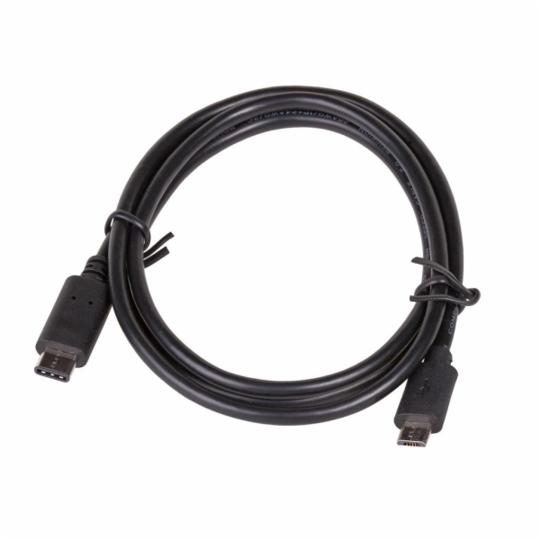 Akyga kabel microUSB / USB type C 1.0m/černá 