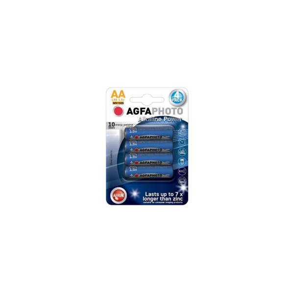 AgfaPhoto Power alkalická baterie 1.5V, LR06/AA, 4ks 