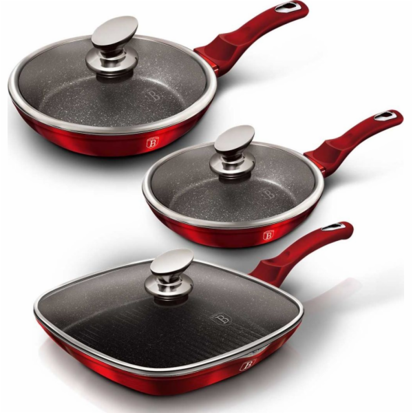 BerlingerHaus sada pánví BH-6189 Metallic Line Burgundy E...