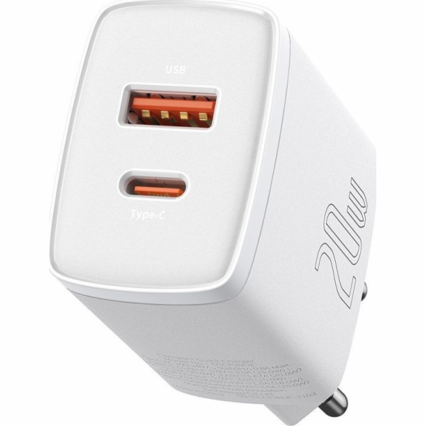 Baseus kompaktní rychlonabíjecí adaptér USB-A + Type-C 20...