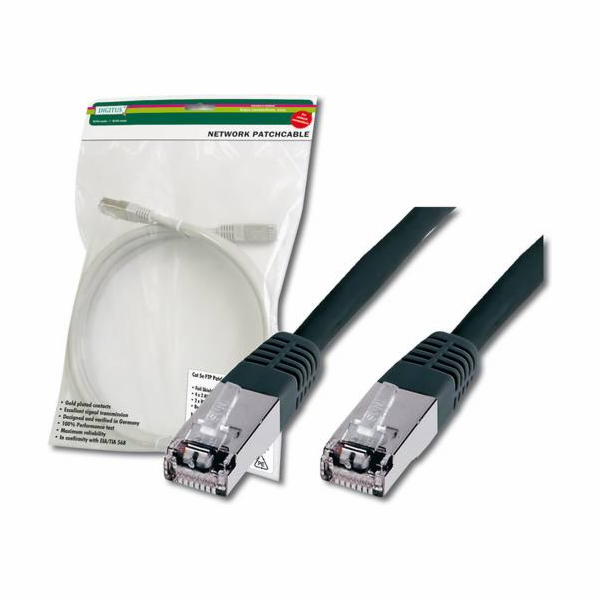 DIGITUS patch kábel Cat5E, SF/UTP - 3m, čierny