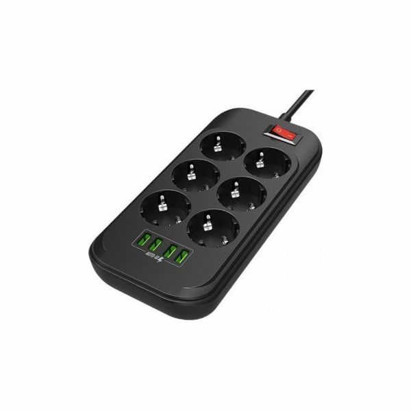 COLORWAY prodlužovací napájecí přívod 6x Schuko 4x USB 5V...