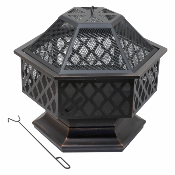 Ohniště Cattara HEXAGON copper patina s poklopem 