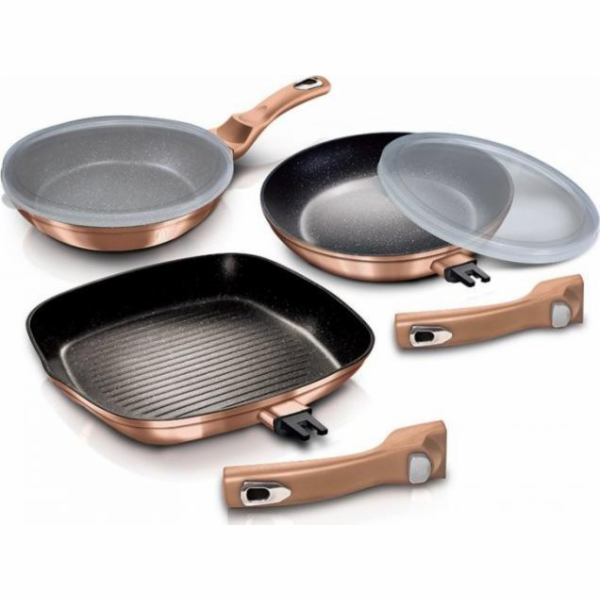 BerlingerHaus sada 3 žulových pánví BH-7038 Rose Gold Edi...