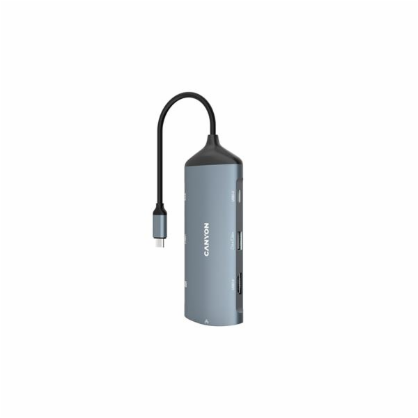 CANYON replikátor portů DS-15 8v1, 1xUSB-C PD 100W, 1xHDM...