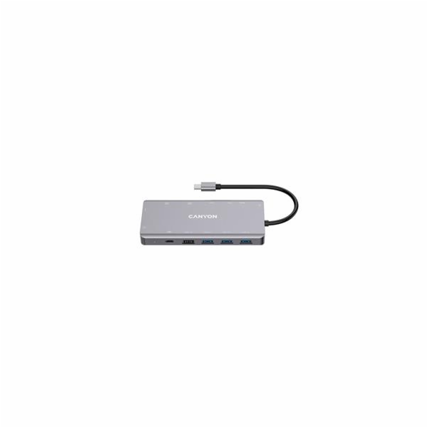 CANYON replikátor portů DS-12 13v1, 1xUSB-C PD 100W, 2xHD...