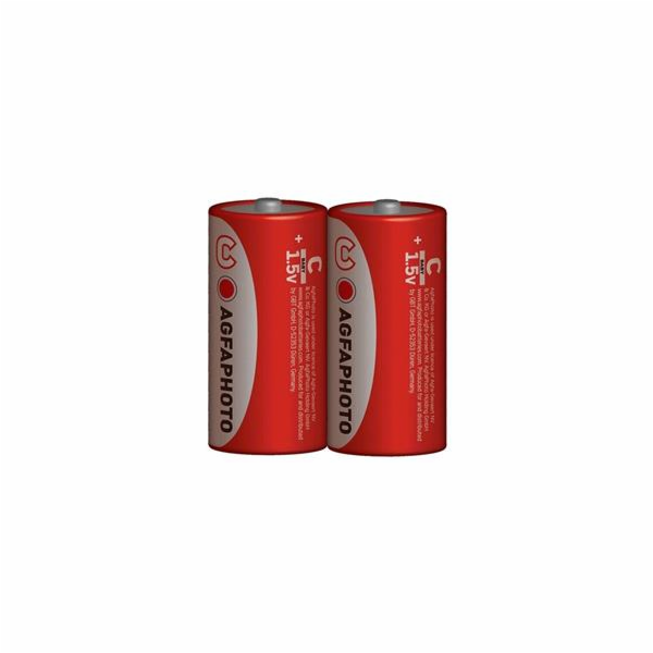 AgfaPhoto zinková batéria 1.5V, R14/C, shrink 2ks 