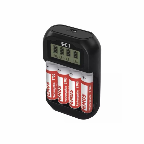 EMOS Inteligentní nabíječka BCN-41D + 4xAA 2700mAh