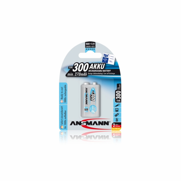 Ansmann akumulátor 9V NiMH 270 mAh (1 ks) maxE